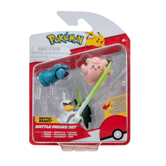 Se Pokémon Battle Figure 3-PAK CLEFAIRY, BELDUM, SIRFETCHD hos Legekæden
