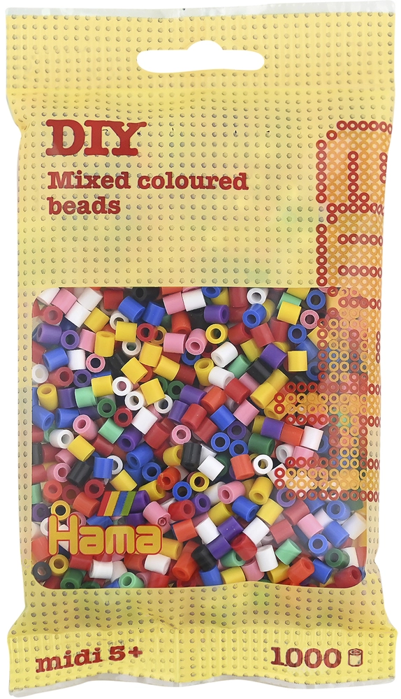 Billede af Hama midi perler 1000 stk farve mix