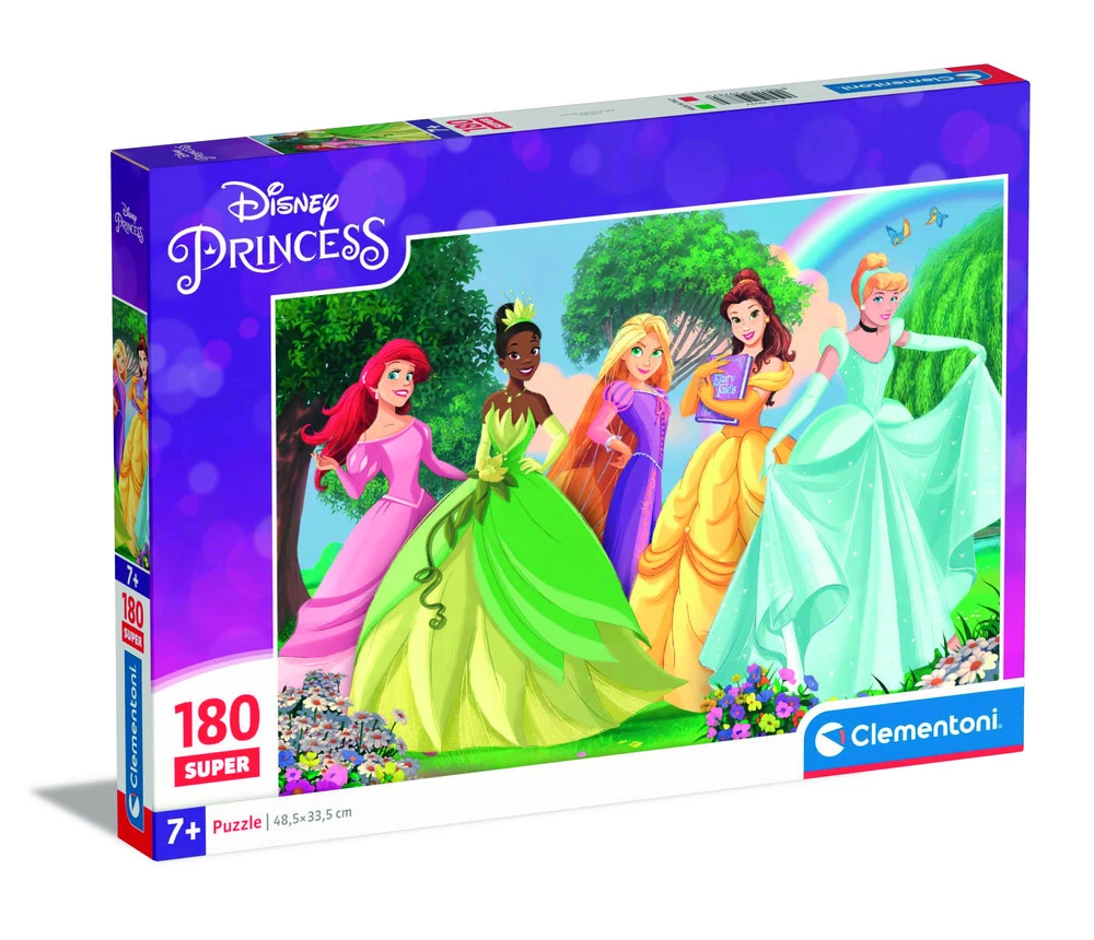 Se Disney Princess Puslespil - Super Color - 180 Brikker - Clementoni hos Legekæden