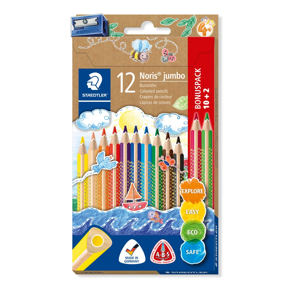 Farveblyant Staedtler Jumbo Noris 10+2 stk