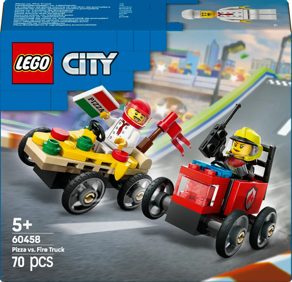 60458 LEGO City Great Vehicles Racerbilpakke pizzabil mod brandbil