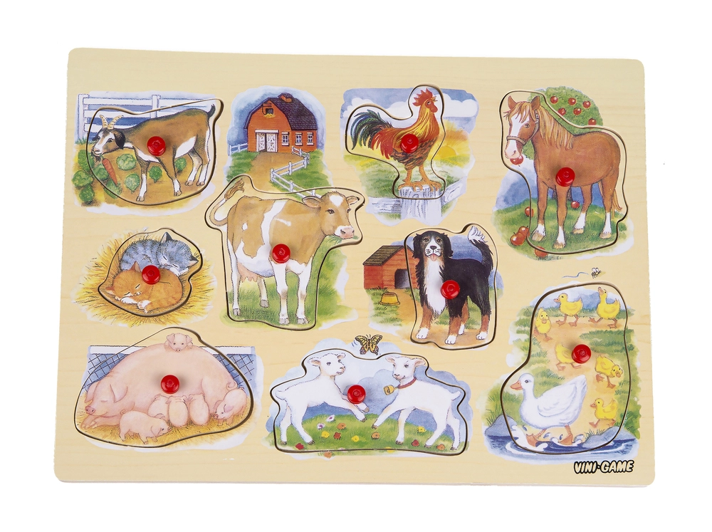 Vini Knoppuslespil Farm & Dyr ass
