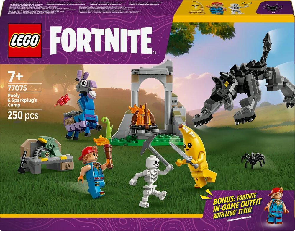 77075 LEGO Fortnite Peely og Sparkplugs lejr