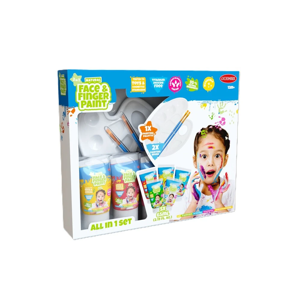 Natural Face & Finger Paint All In 1 Set - Bog & Idé