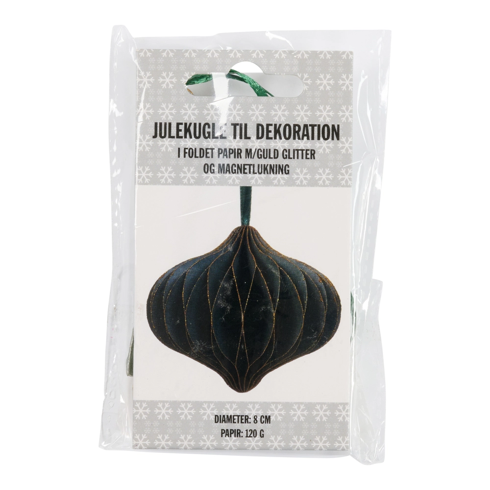 Julekugle ellipse mørkegrøn