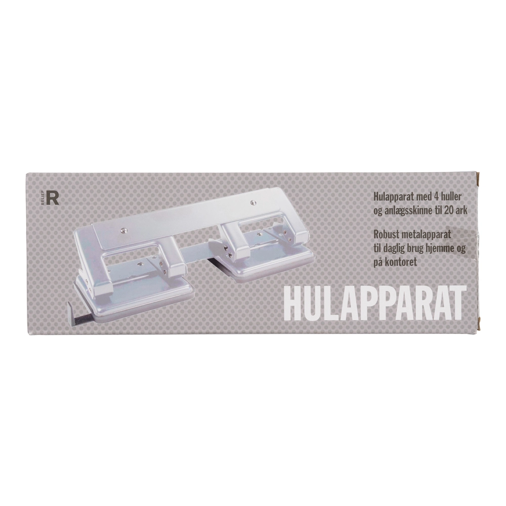 Hulapparat 4 huls Relief sølv billede