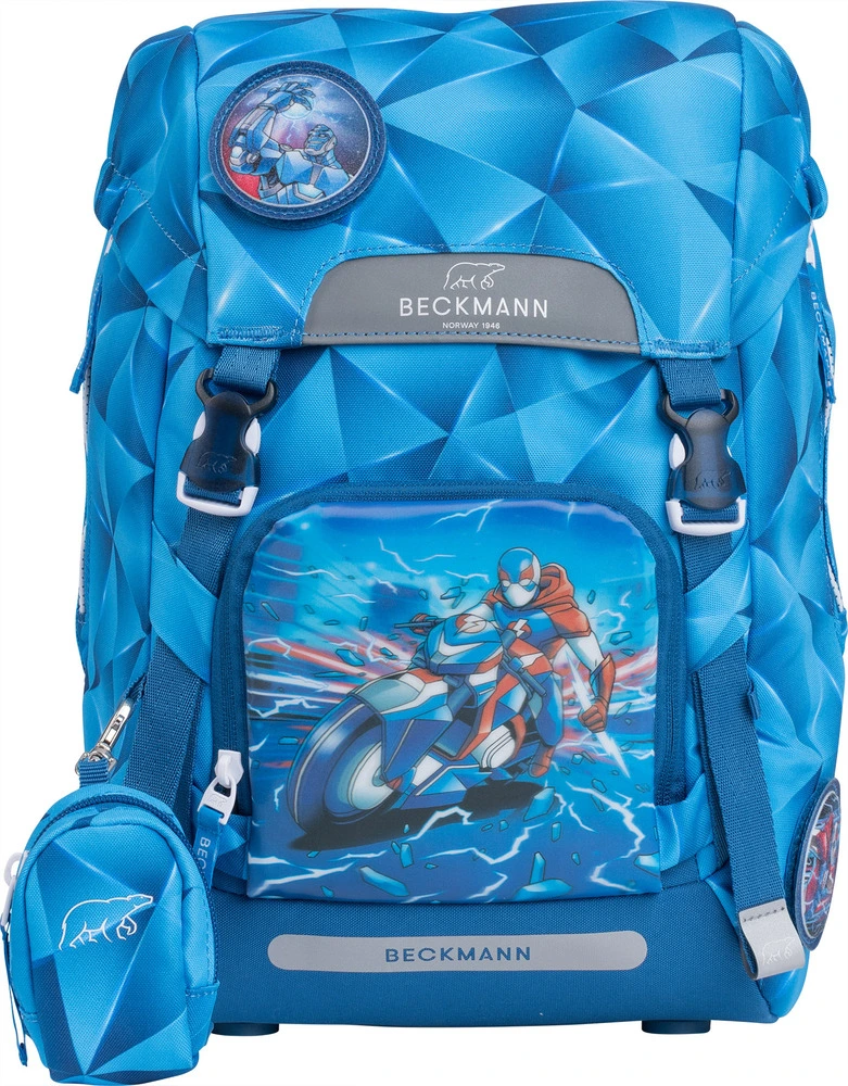 Skoletaske Beckmann 22 L Blue Lightning billede