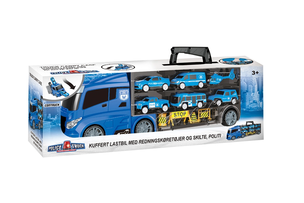 Lastbil m/redningskøretøjer og skilte, politi 1:24 billede