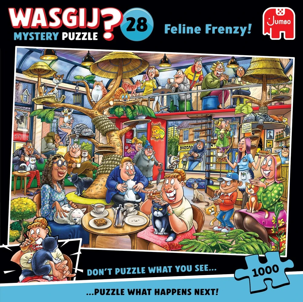 Puslespil Wasgij Mystery 28 Feline Frenzy! 1000 brikker