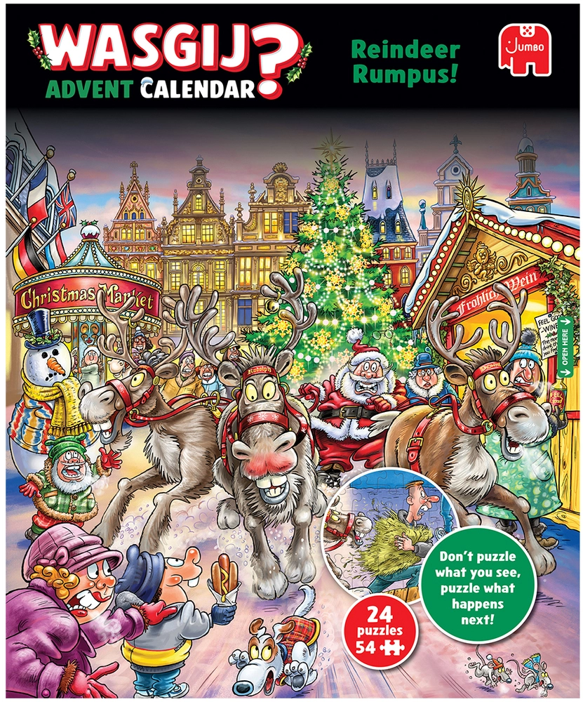 Puslespil Wasgij julekalender 1-24 54 brikker pr. låge