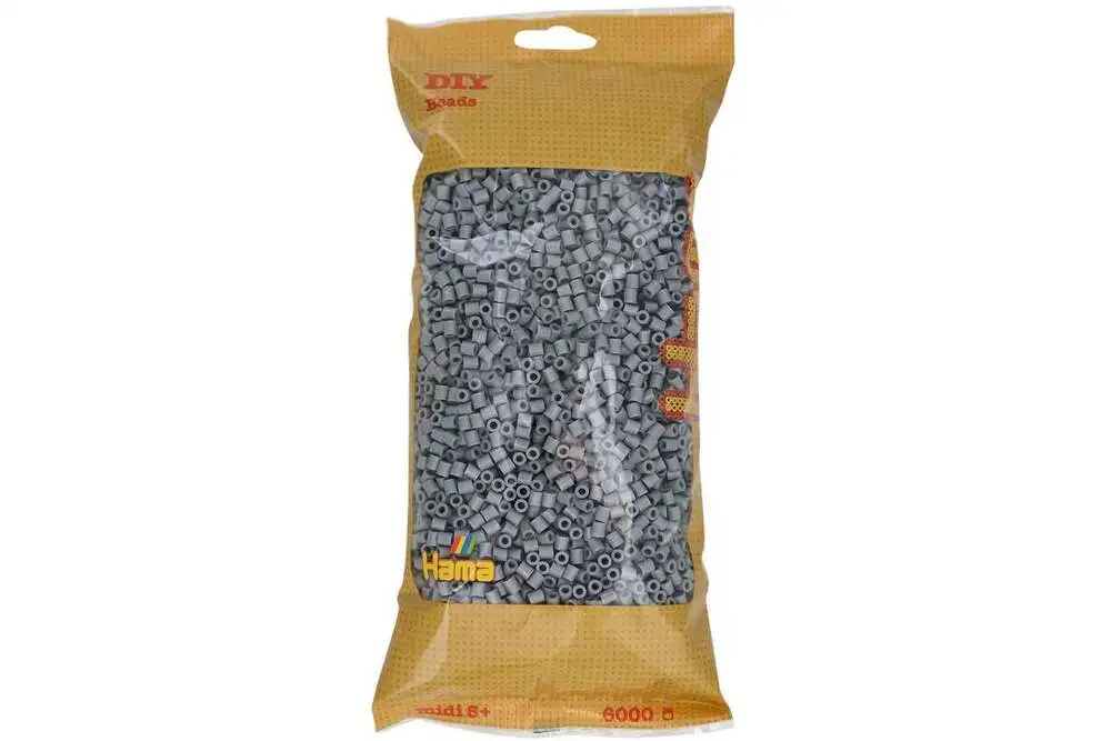 Hama midi perler 6000stk grå