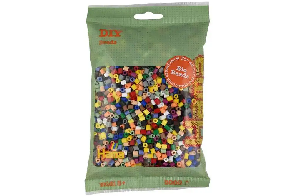 Hama BIO midi perler 3000stk mix 199 (15 farver) billede