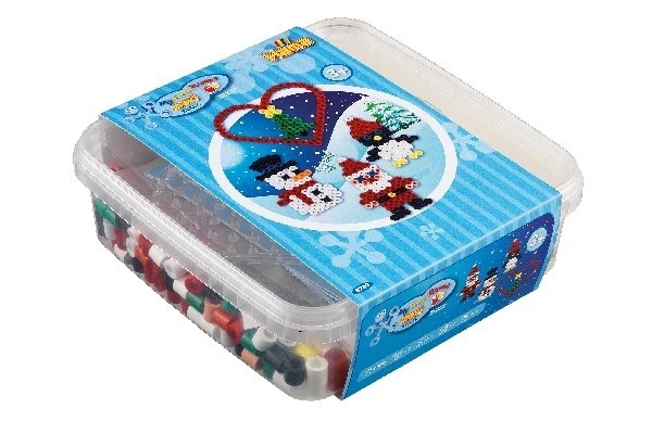 Hama maxi bøtte perler jul 600stk + plade 8206