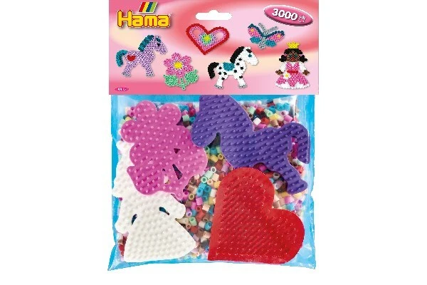 Hama midi 4 stiftplader + 3000 perler