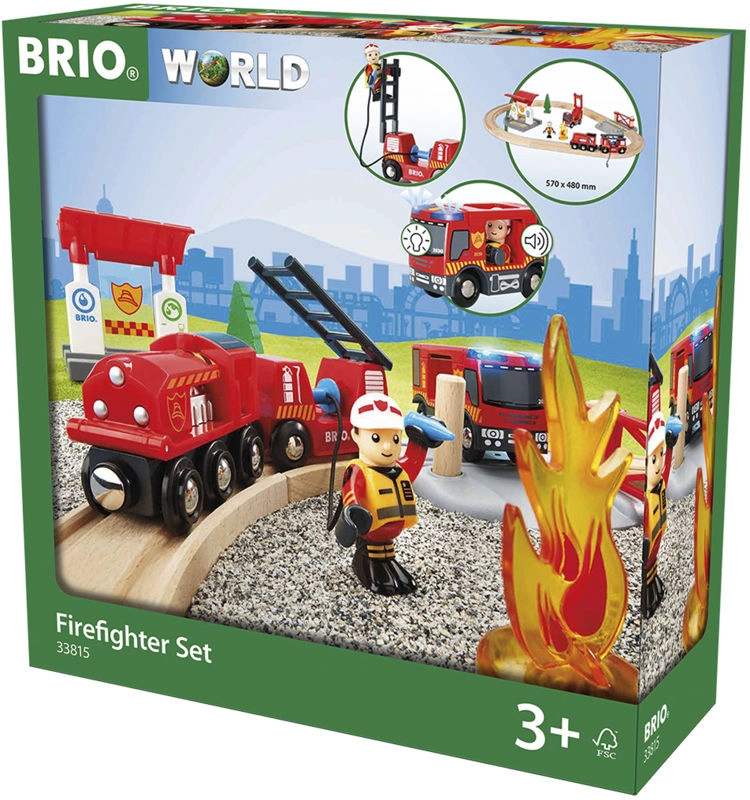 BRIO 33815 Togsæt med brandmandstema