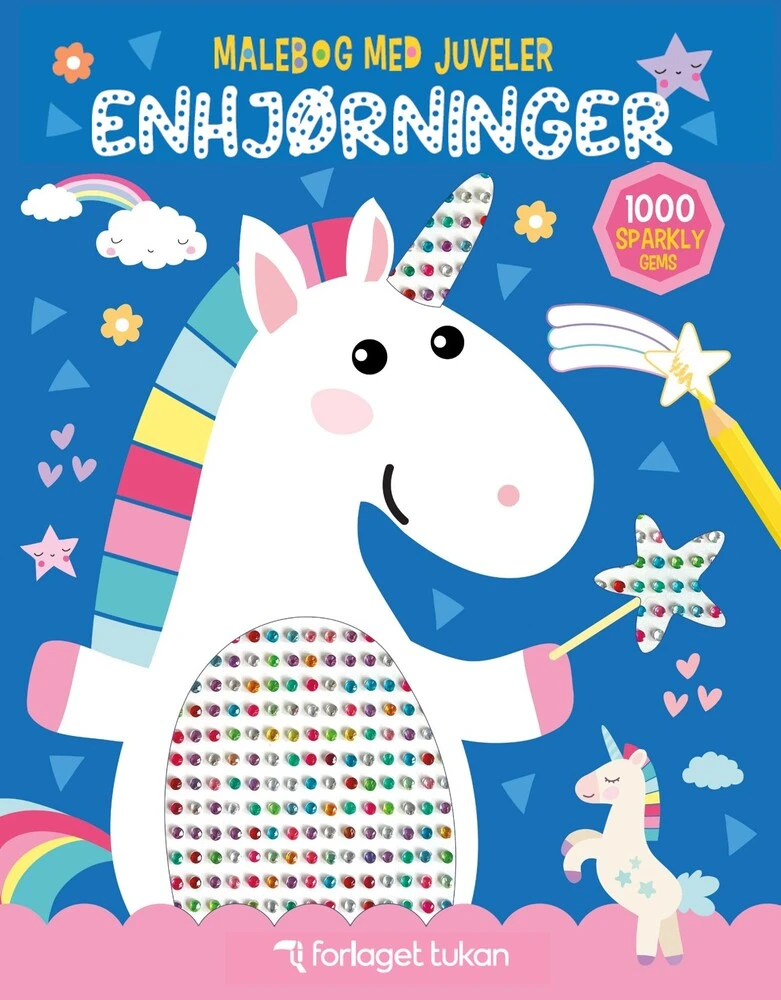 Malebog med juveler: Enhjørninger