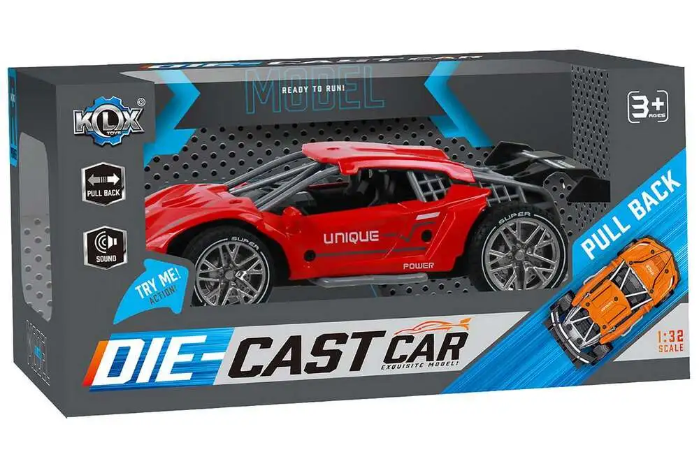 Die-Cast pull-back bil rød