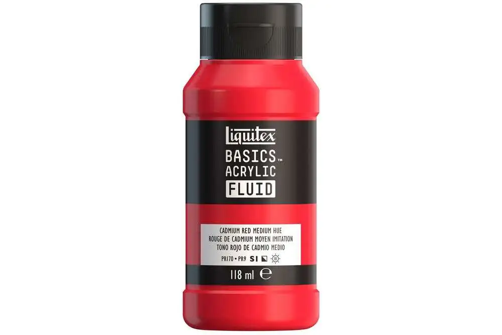 Basics fluid 118ml cadmium red medium hue row 151 billede