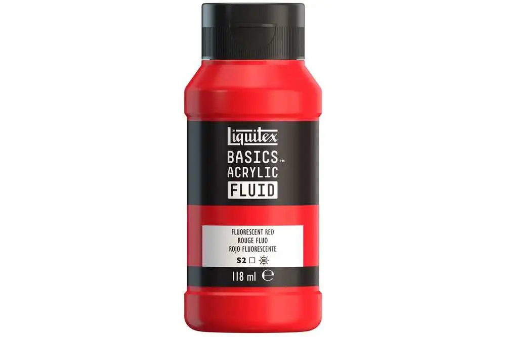Basics fluid 118ml fluorescent red row 983 billede