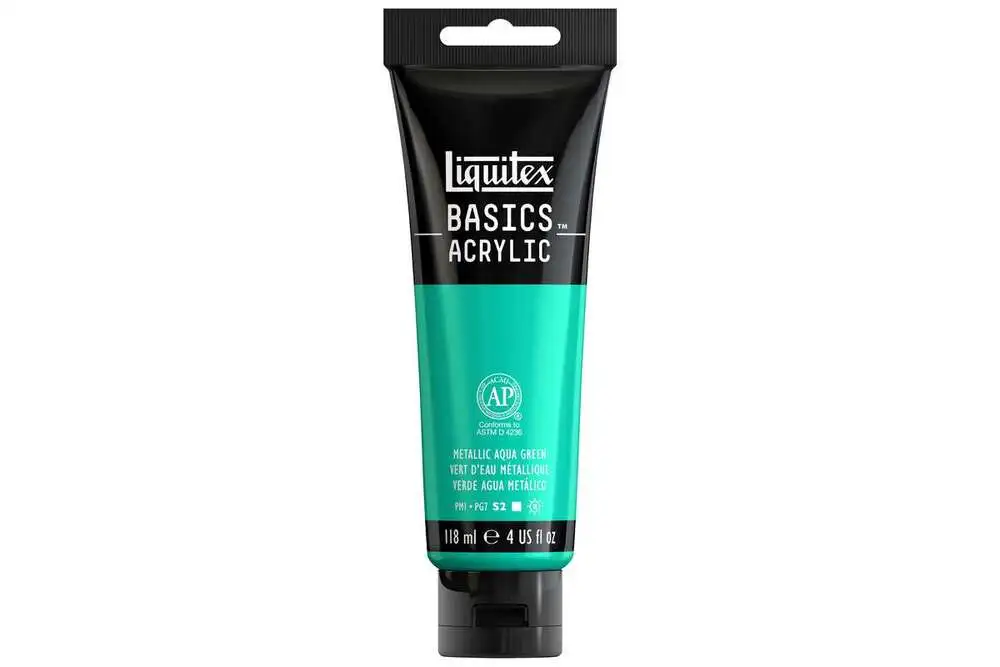 Basics 118ml metallic aqua green billede
