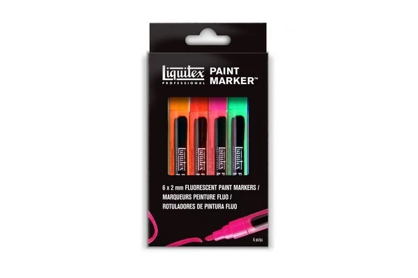 Fin Paint Marker Fluorescent 6pcs billede
