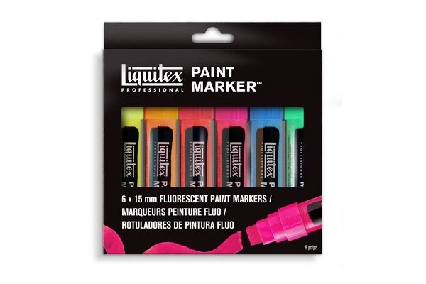 Wide Paint Marker Fluorescent 6pcs billede