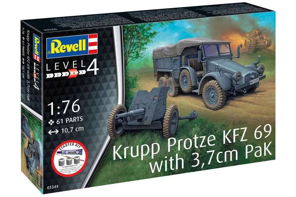 Starter kit Krupp Protze KFZ 69 w/3,7cm pak 1:76