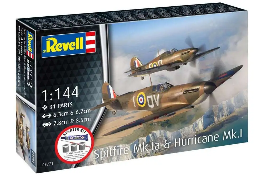 Starter Kit Spitfire Mk.Ia & Hurricane Mk.I 1:144
