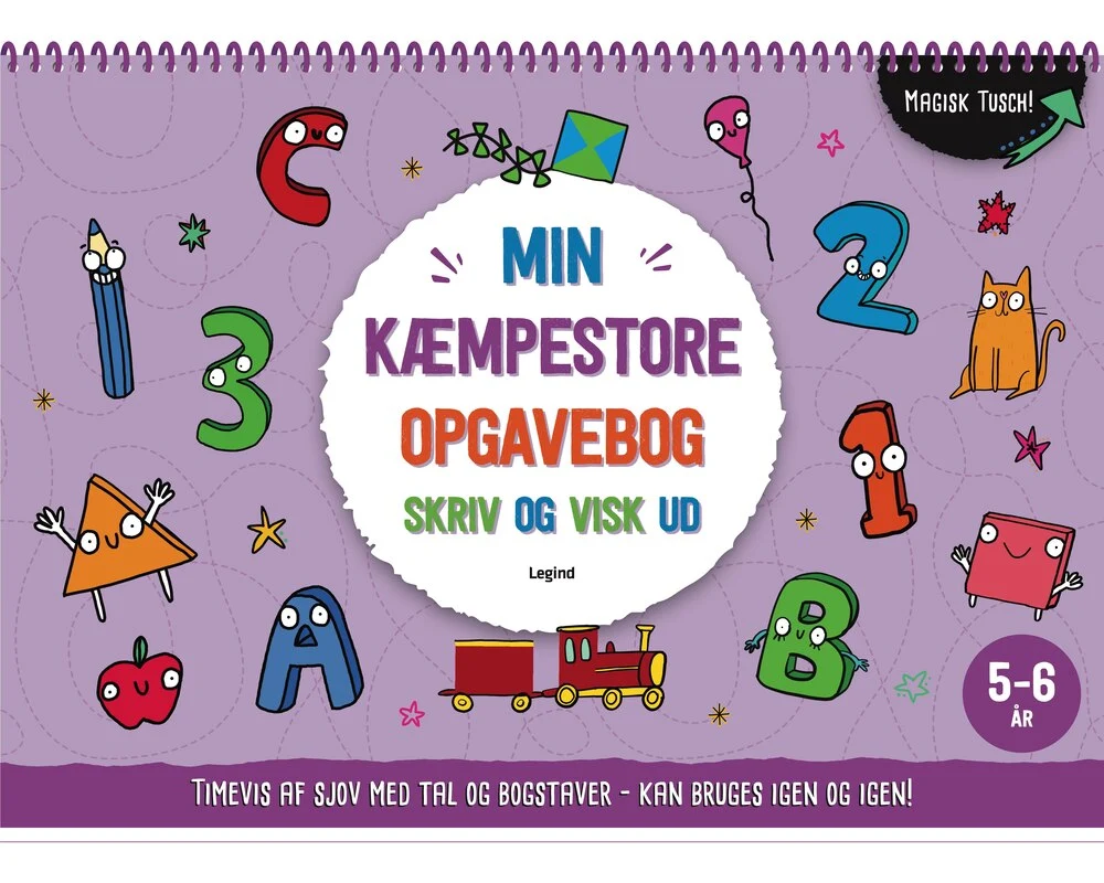 Min kæmpestore opgavebog - skriv og visk ud igen