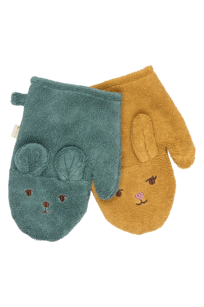 Bath Mitts - 2 pack - Bear and Bunny - Wood Thrush