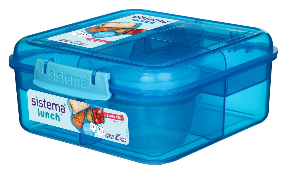 Madkasse Sistema Bento Cube Lunch blå 1,25L