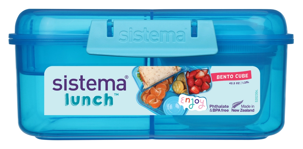 Madkasse Sistema Bento Cube Lunch blå 1,25L billede