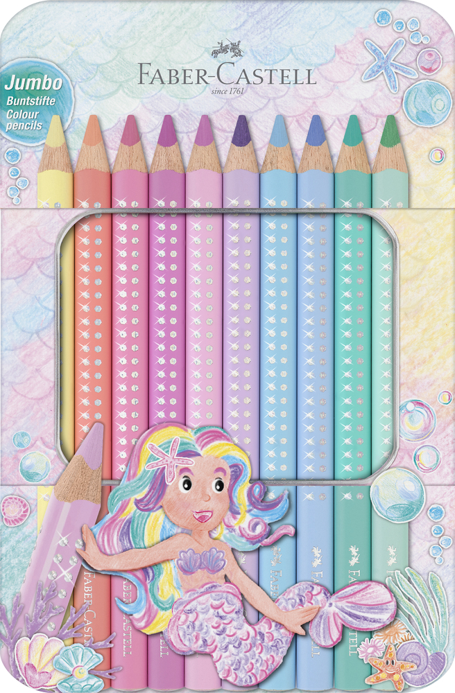 Farveblyant Faber Castell Sparkle Jumbo Pastel Havfrue 10 Ass