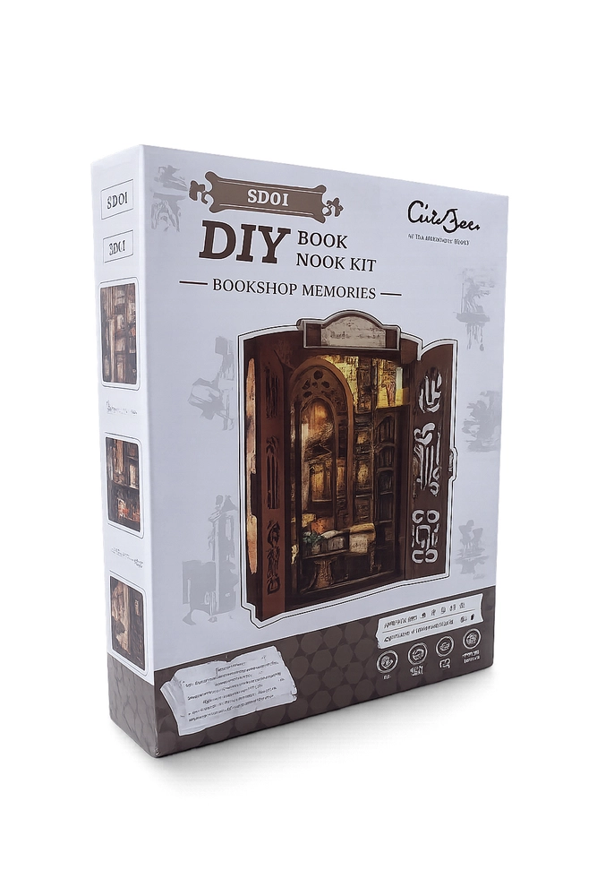 Book Nook Bookshop Memorier i 3D billede