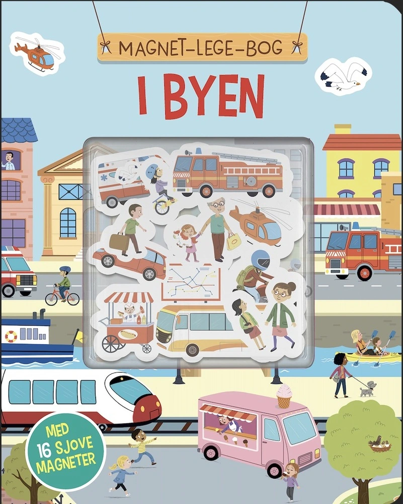 Magnet-lege-bog: I byen